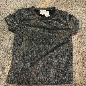 Silver Black short sleeve top